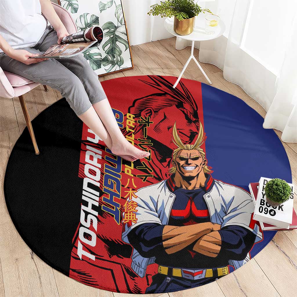 All Might My Hero Academia Round Carpet Red and Blue Theme - The Mazicc