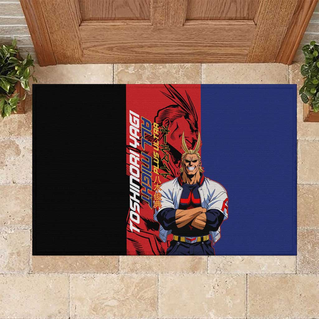 All Might My Hero Academia Rubber Doormat Red and Blue Theme - The Mazicc