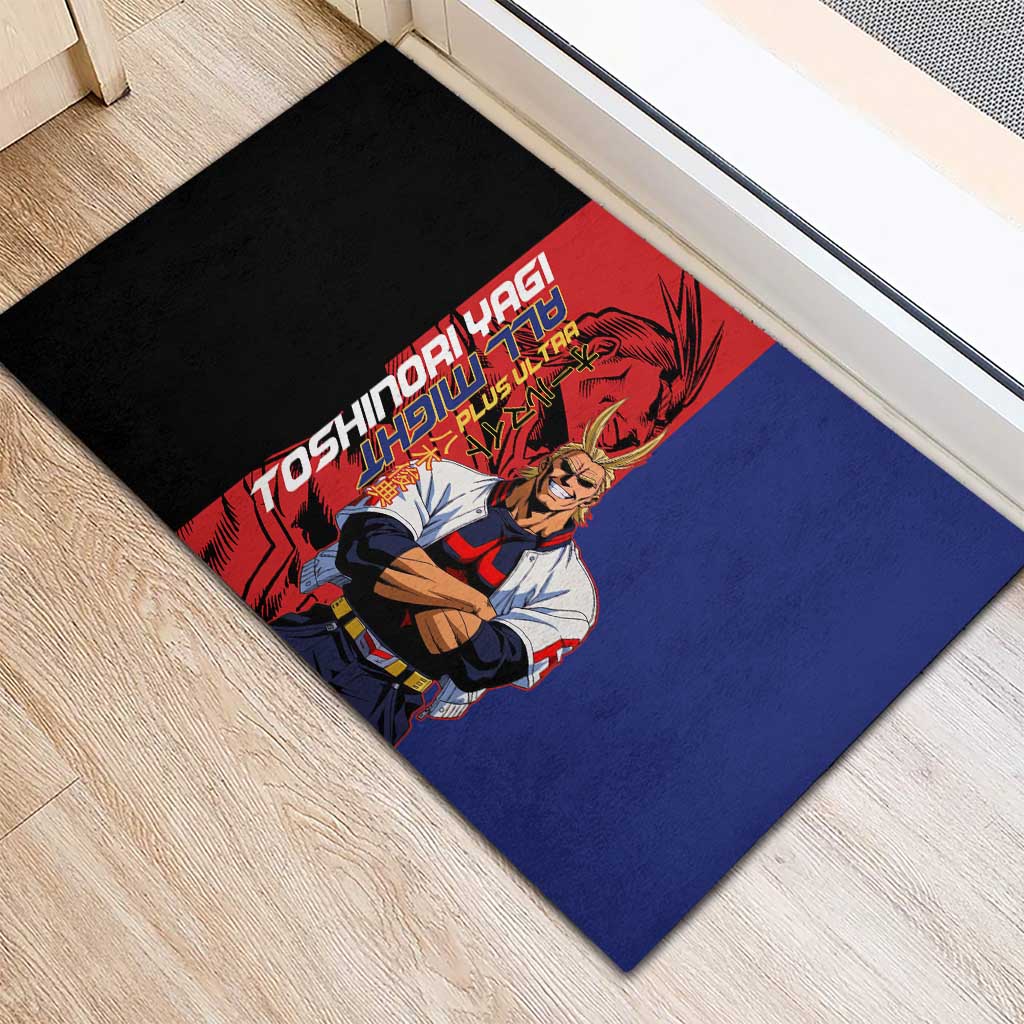 All Might My Hero Academia Rubber Doormat Red and Blue Theme - The Mazicc