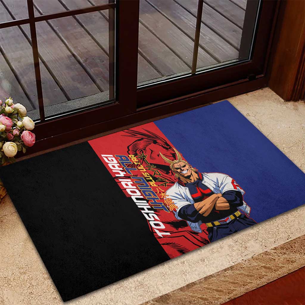 All Might My Hero Academia Rubber Doormat Red and Blue Theme - The Mazicc
