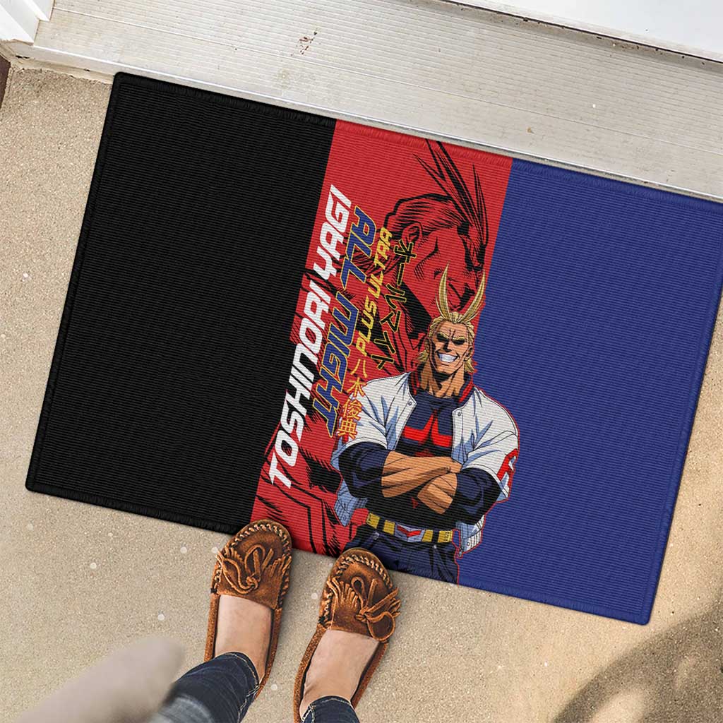 All Might My Hero Academia Rubber Doormat Red and Blue Theme - The Mazicc