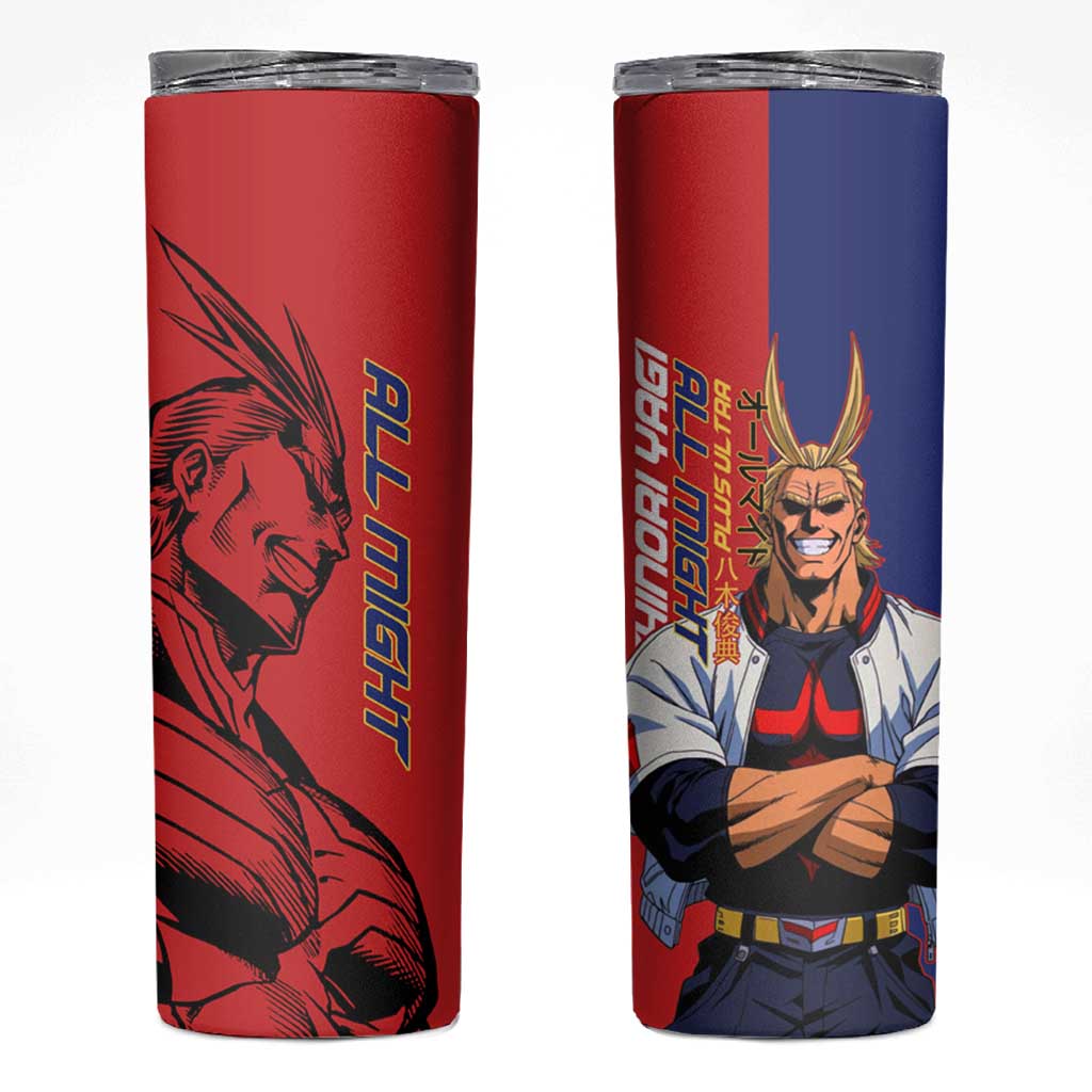All Might My Hero Academia Skinny Tumbler Red and Blue Theme - The Mazicc