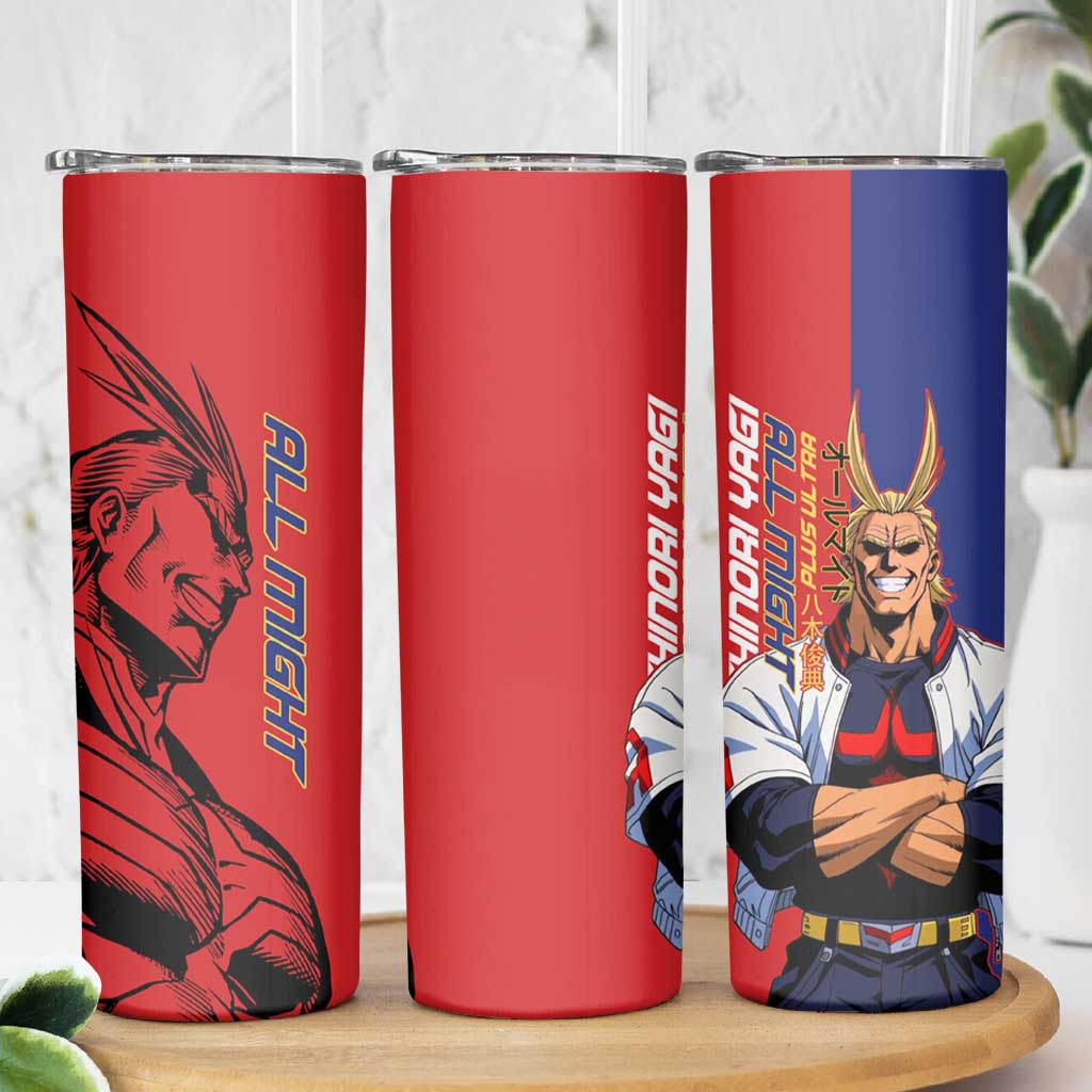 All Might My Hero Academia Skinny Tumbler Red and Blue Theme - The Mazicc