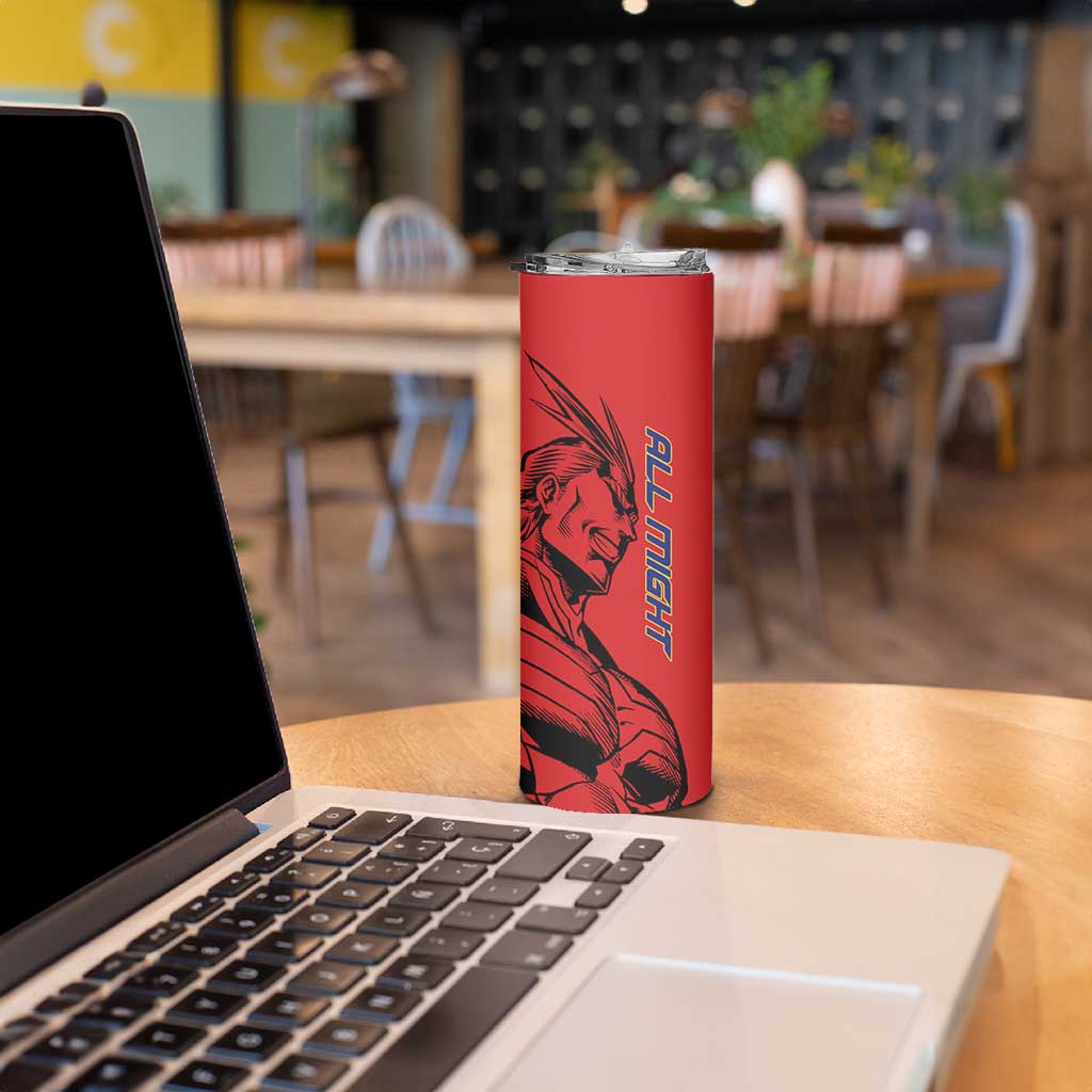 All Might My Hero Academia Skinny Tumbler Red and Blue Theme - The Mazicc
