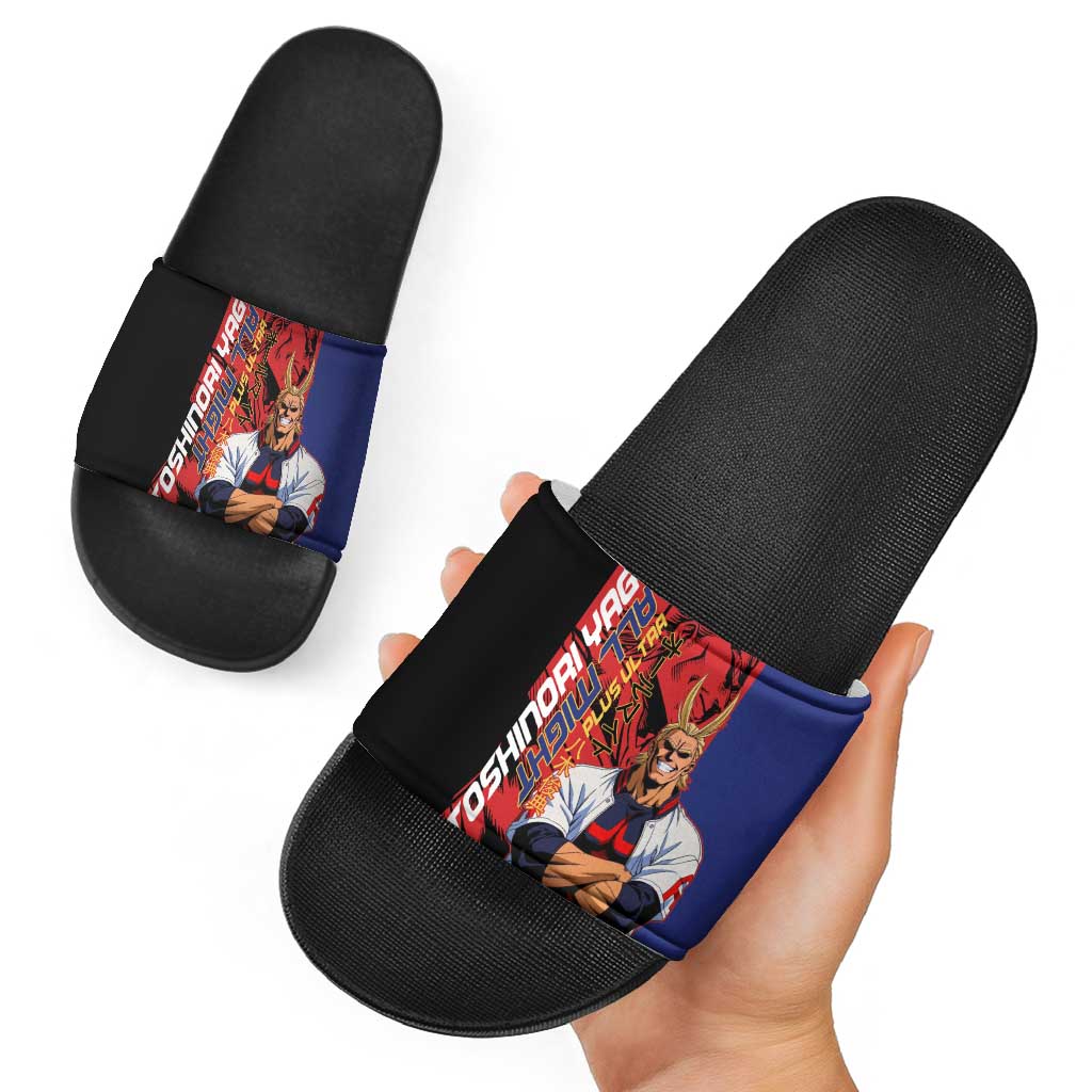 All Might My Hero Academia Slide Sandals Red and Blue Theme - The Mazicc