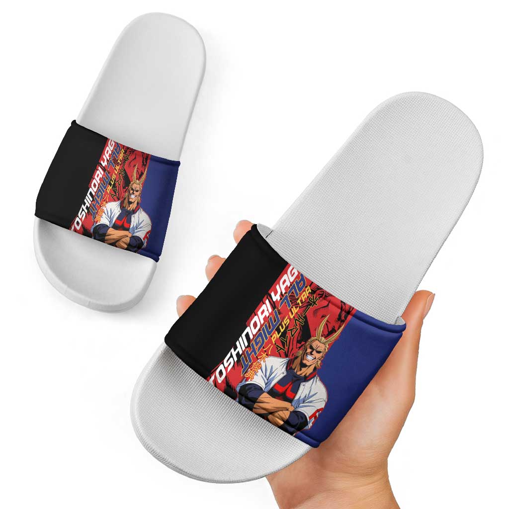 All Might My Hero Academia Slide Sandals Red and Blue Theme - The Mazicc