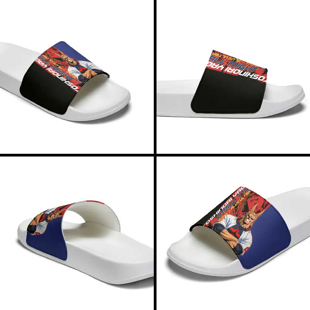 All Might My Hero Academia Slide Sandals Red and Blue Theme - The Mazicc