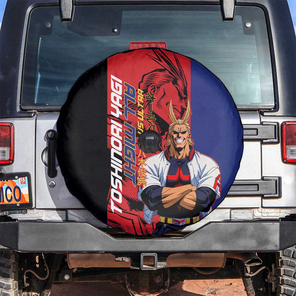 All Might My Hero Academia Spare Tire Cover Red and Blue Theme - The Mazicc