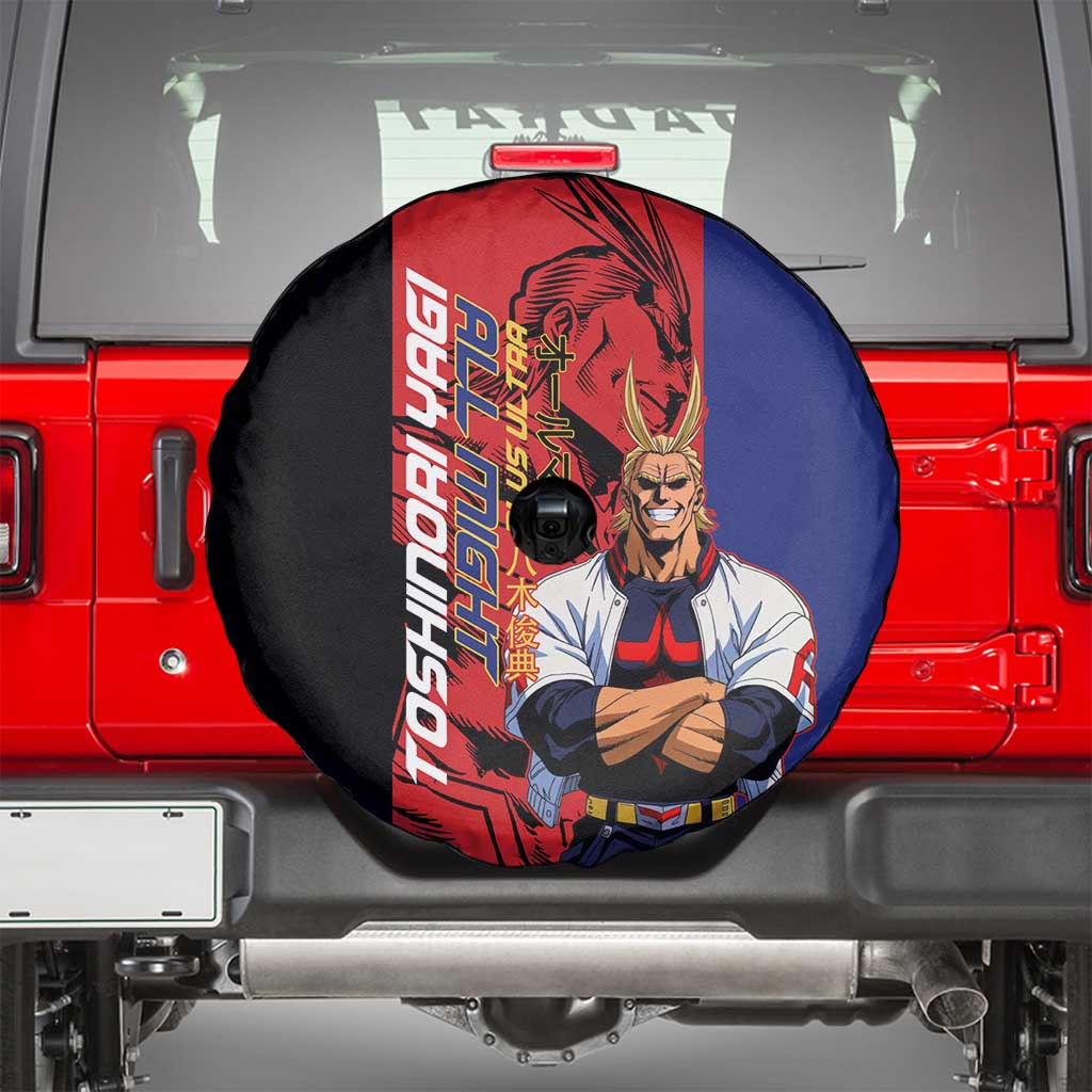 All Might My Hero Academia Spare Tire Cover Red and Blue Theme - The Mazicc