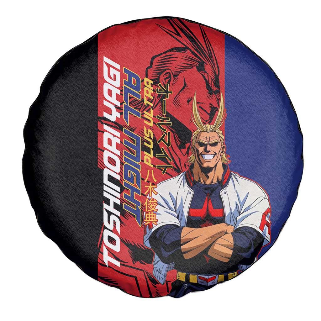 All Might My Hero Academia Spare Tire Cover Red and Blue Theme - The Mazicc
