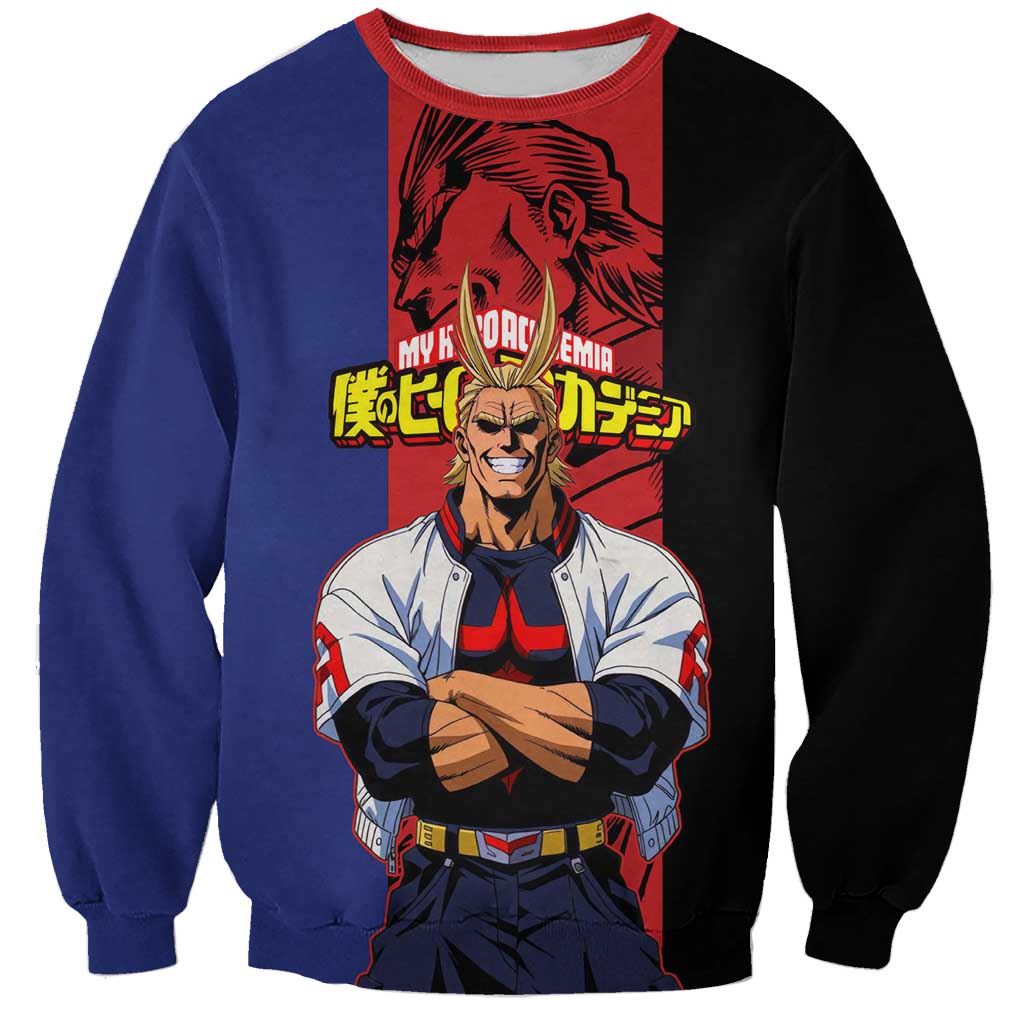 All Might My Hero Academia Sweatshirt Red and Blue Theme - The Mazicc