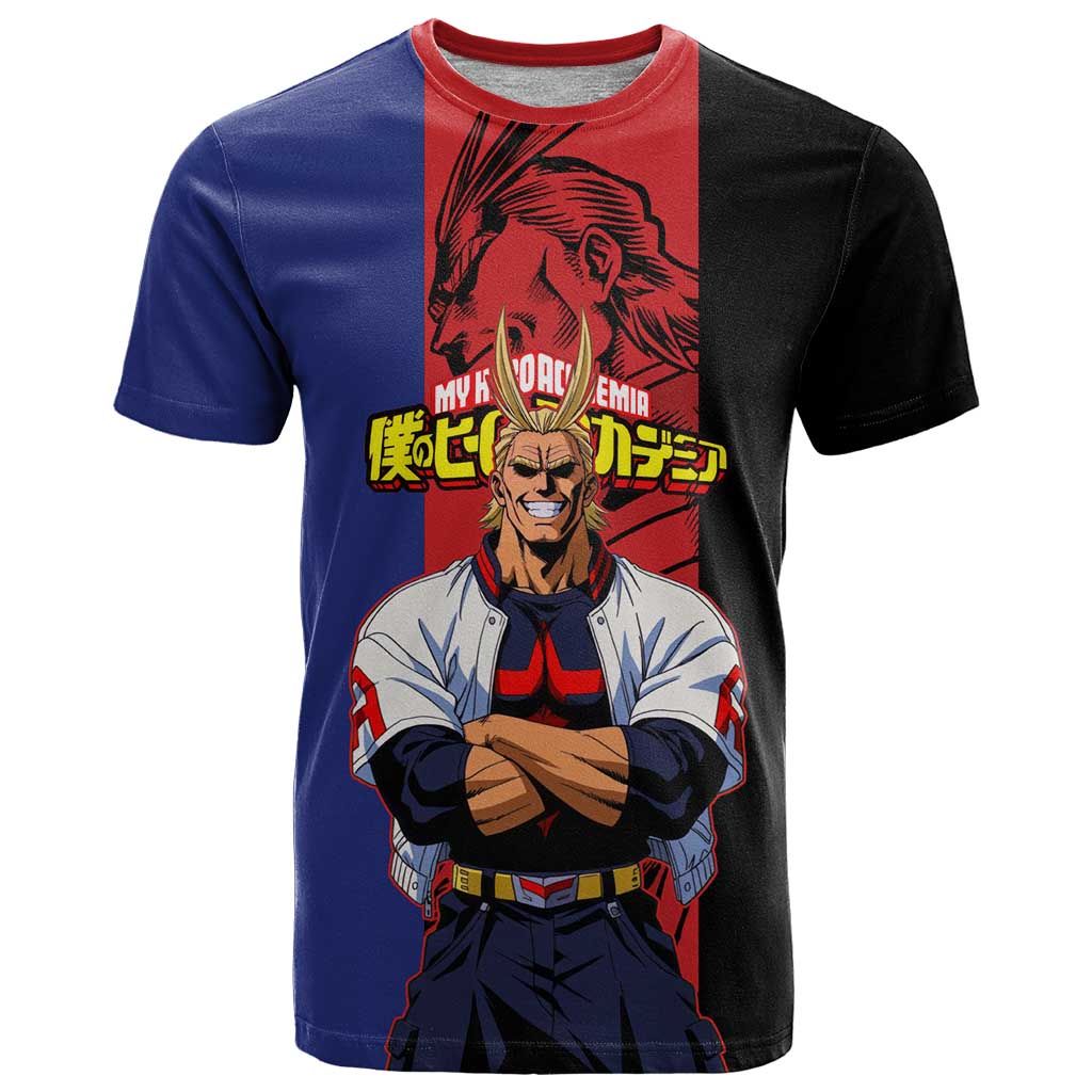 All Might My Hero Academia T Shirt Red and Blue Theme - The Mazicc