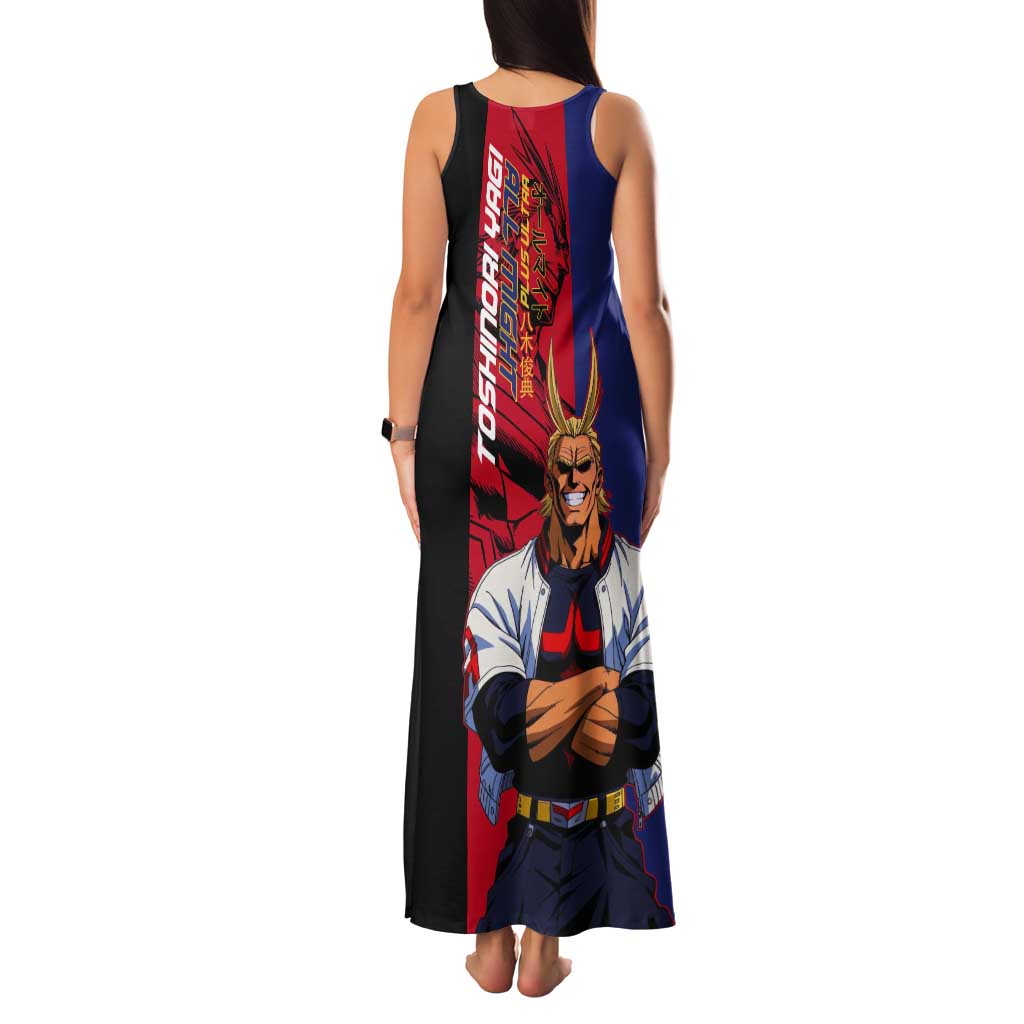 All Might My Hero Academia Tank Maxi Dress Red and Blue Theme - The Mazicc