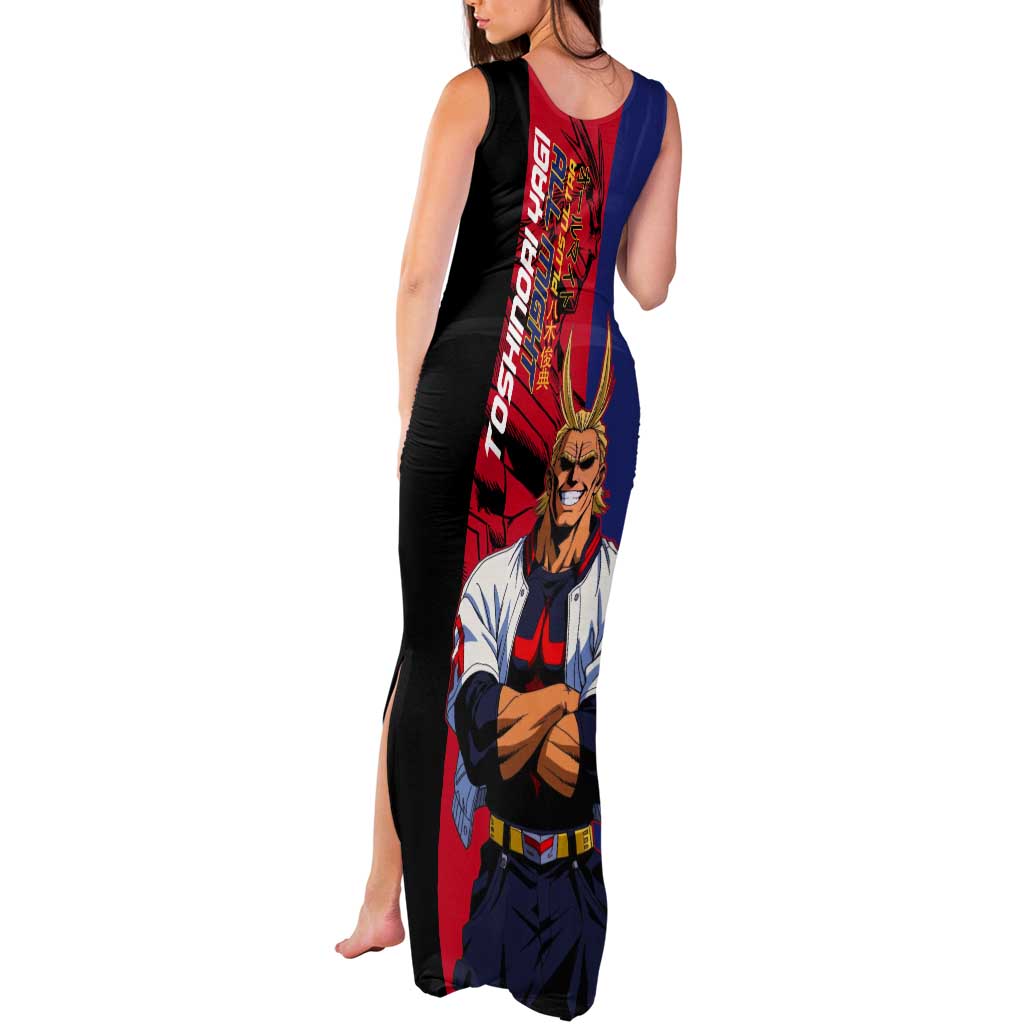 All Might My Hero Academia Tank Maxi Dress Red and Blue Theme - The Mazicc
