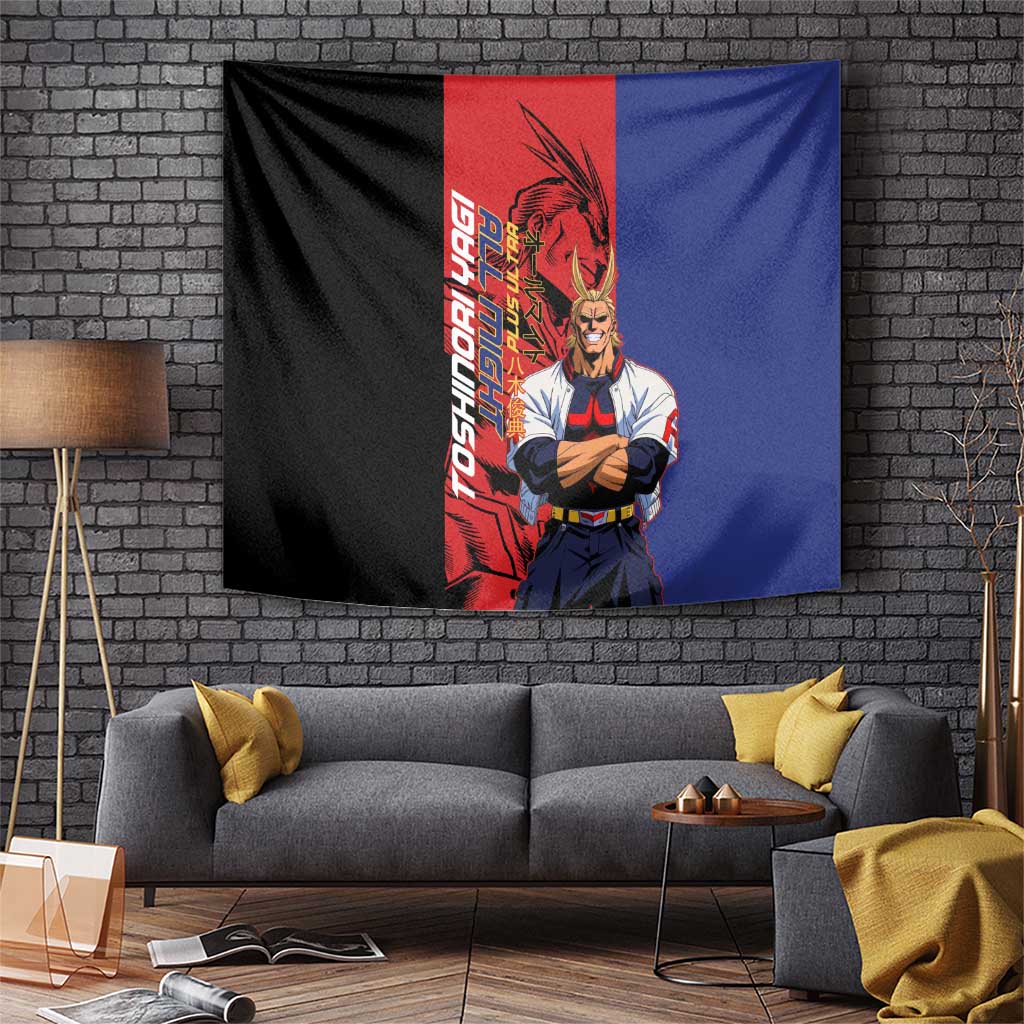 All Might My Hero Academia Tapestry Red and Blue Theme - The Mazicc
