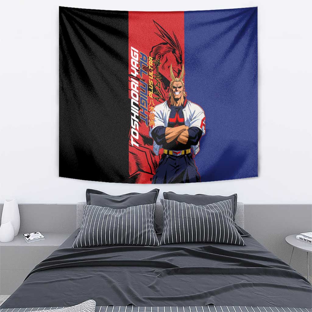 All Might My Hero Academia Tapestry Red and Blue Theme - The Mazicc