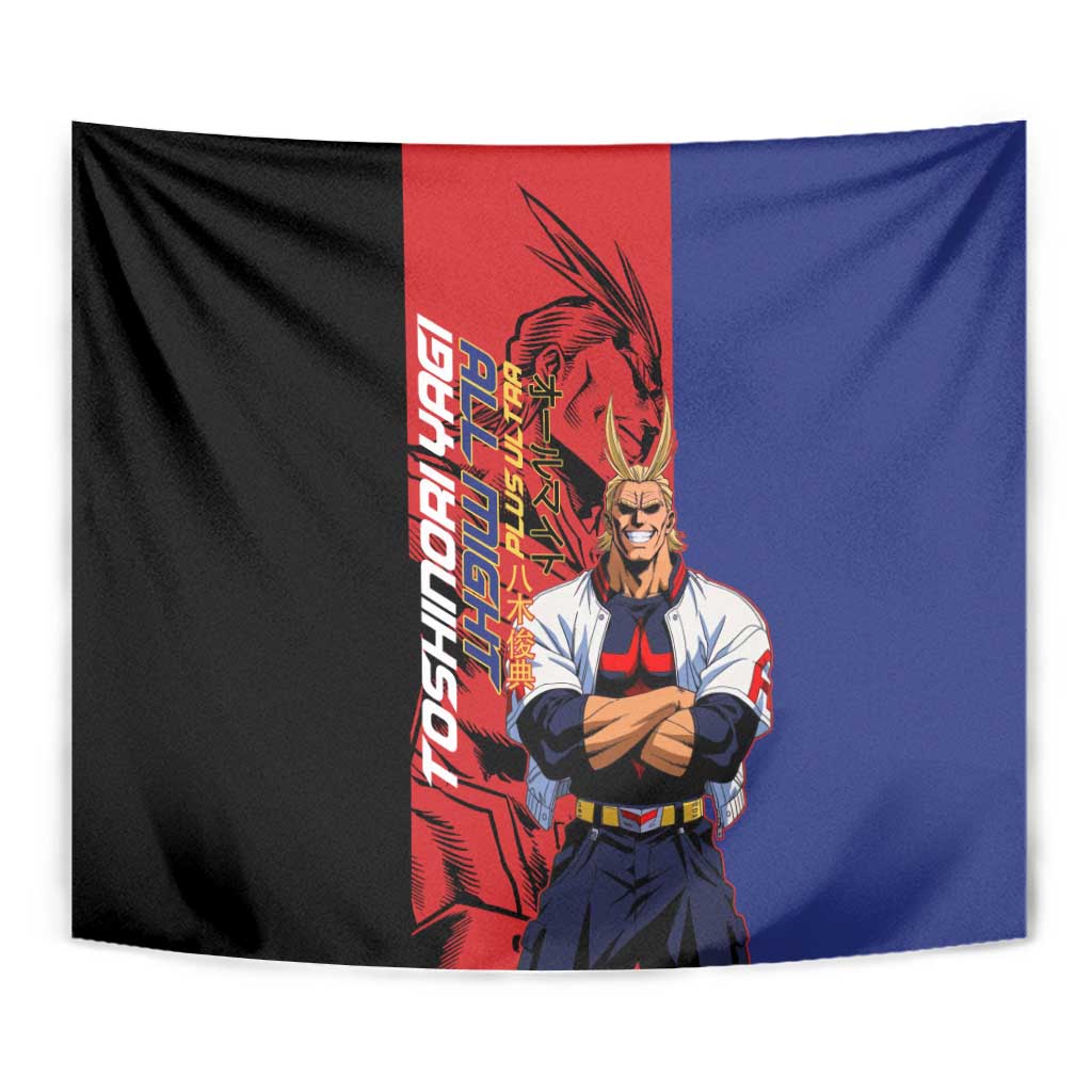 All Might My Hero Academia Tapestry Red and Blue Theme - The Mazicc