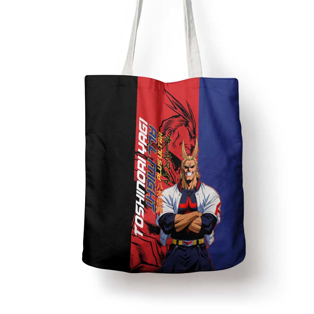 All Might My Hero Academia Tote Bag Red and Blue Theme - The Mazicc