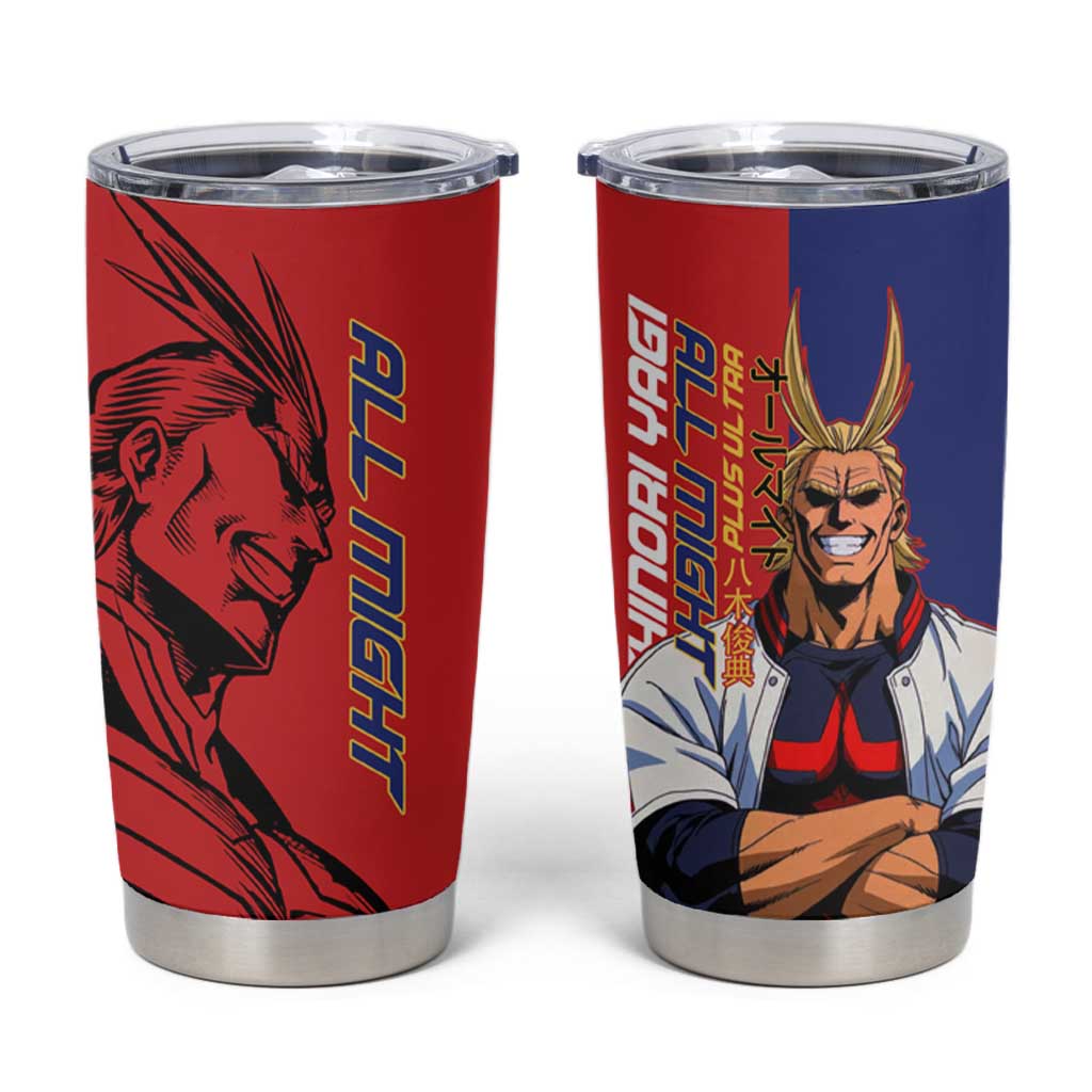 All Might My Hero Academia Tumbler Cup Red and Blue Theme - The Mazicc