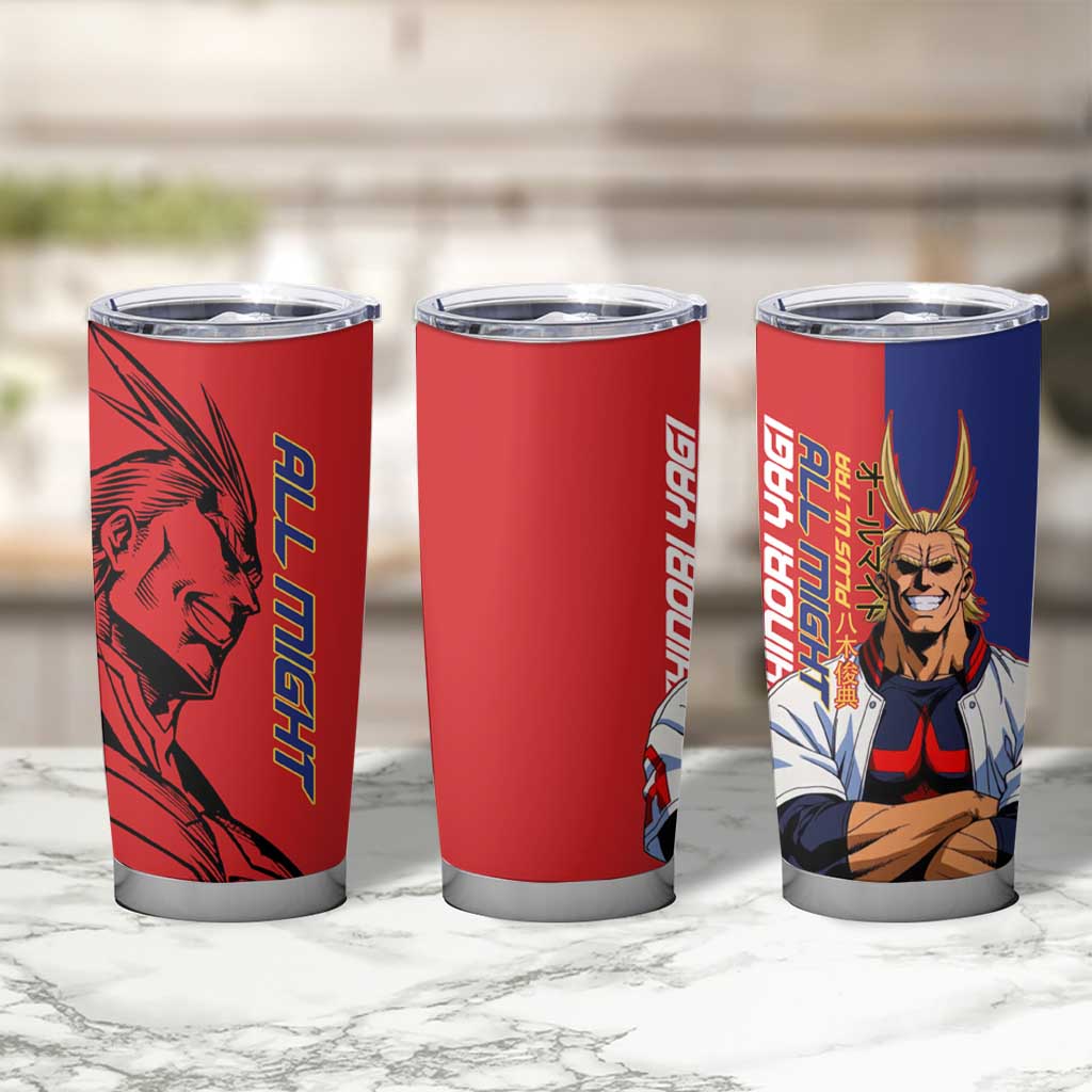 All Might My Hero Academia Tumbler Cup Red and Blue Theme - The Mazicc