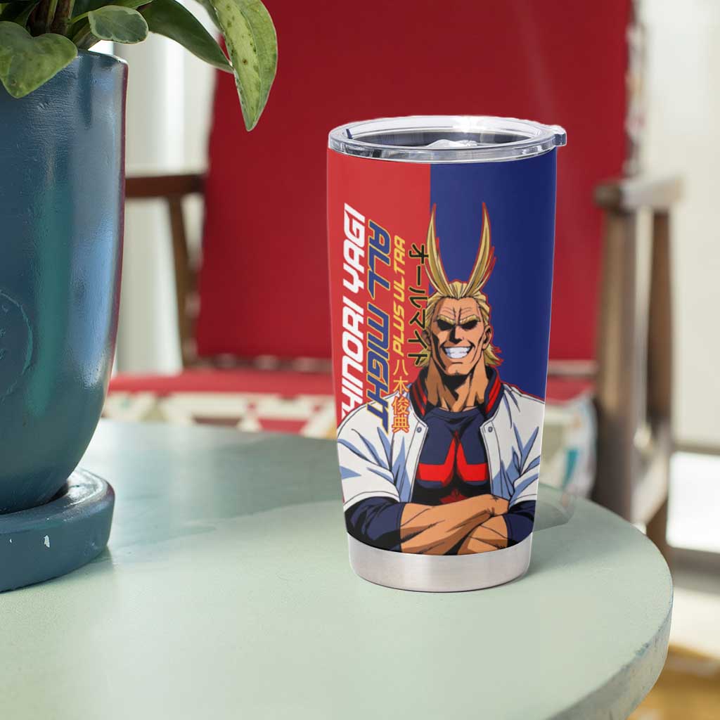 All Might My Hero Academia Tumbler Cup Red and Blue Theme - The Mazicc