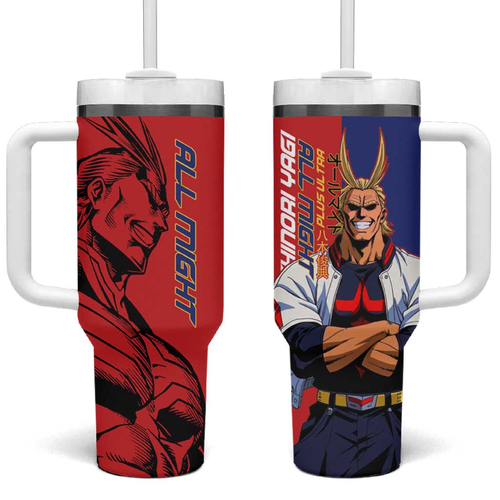 All Might My Hero Academia Tumbler With Handle Red and Blue Theme - The Mazicc