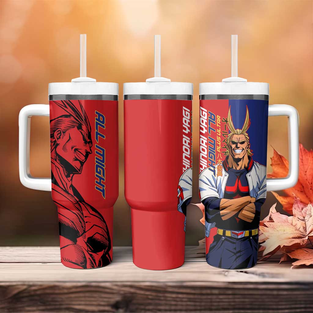 All Might My Hero Academia Tumbler With Handle Red and Blue Theme - The Mazicc