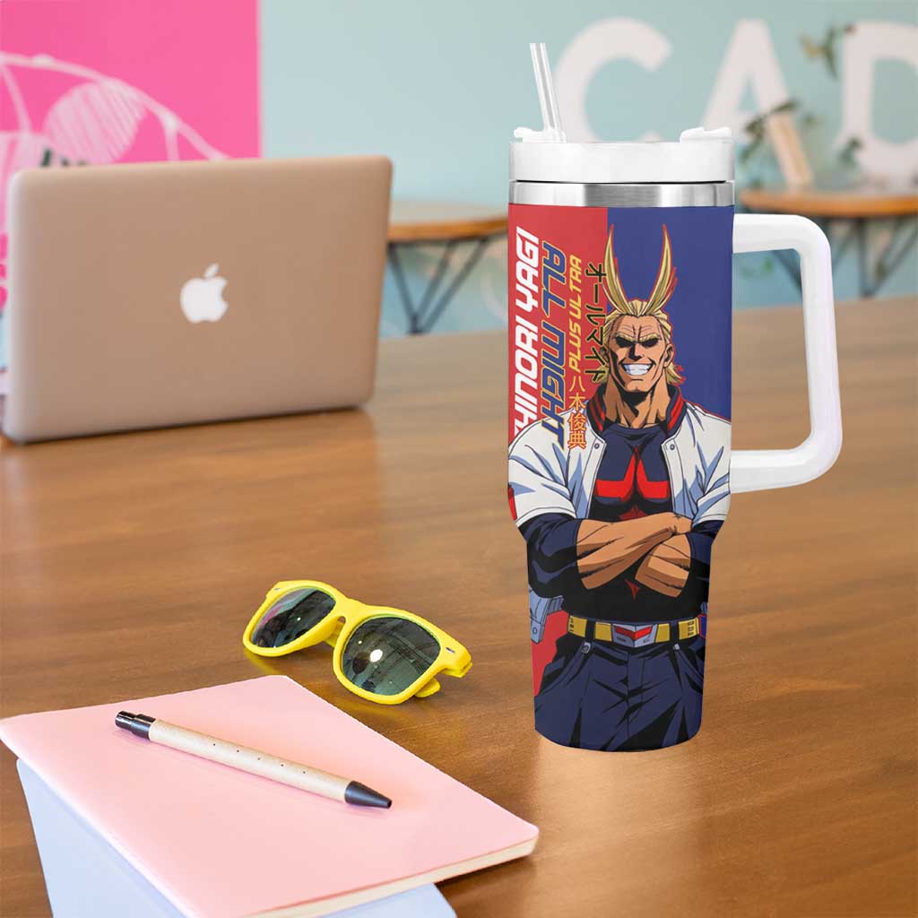 All Might My Hero Academia Tumbler With Handle Red and Blue Theme - The Mazicc