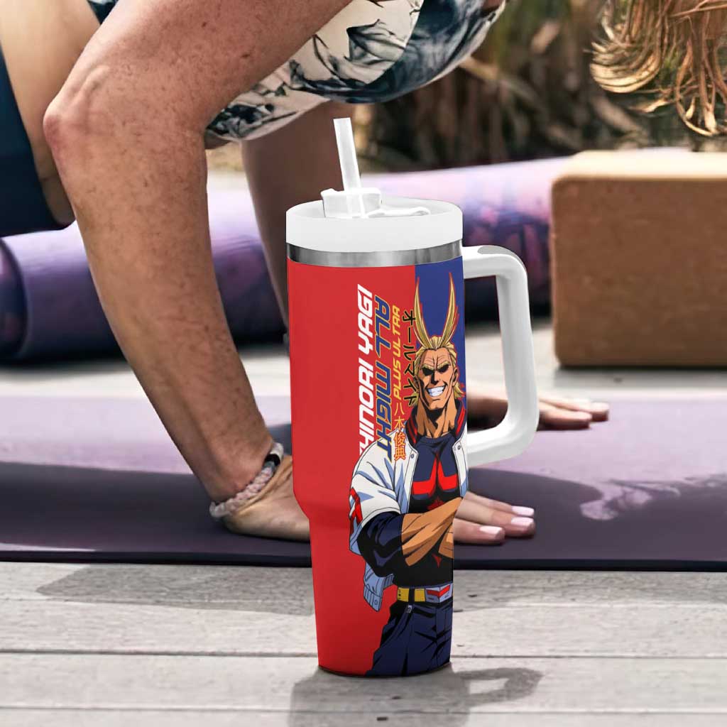 All Might My Hero Academia Tumbler With Handle Red and Blue Theme - The Mazicc