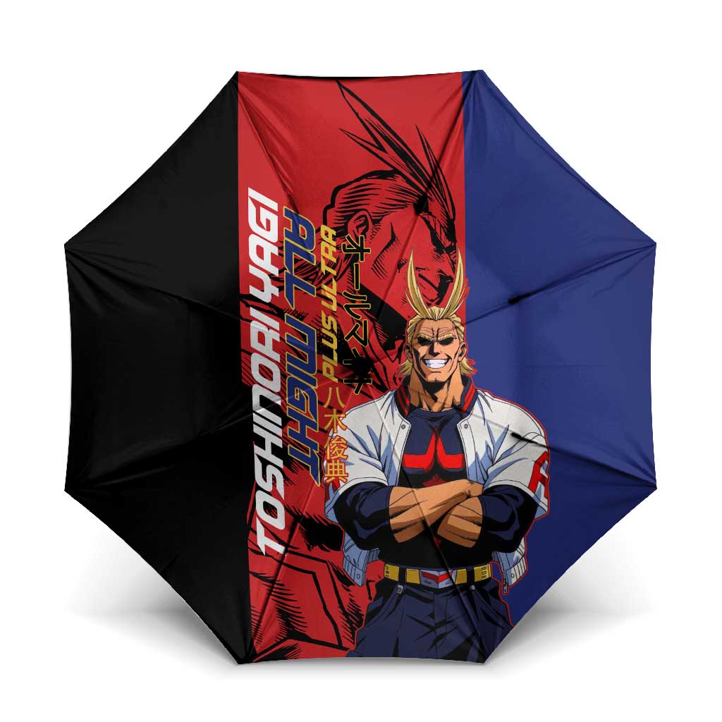 All Might My Hero Academia Umbrella Red and Blue Theme - The Mazicc