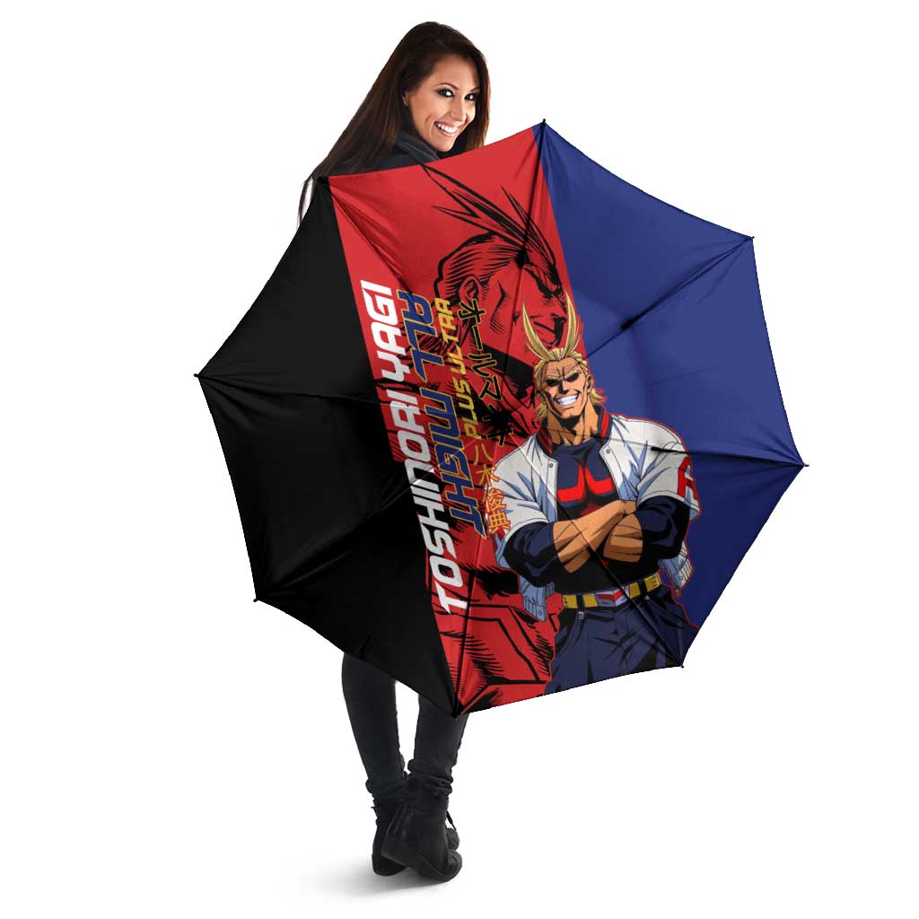 All Might My Hero Academia Umbrella Red and Blue Theme - The Mazicc