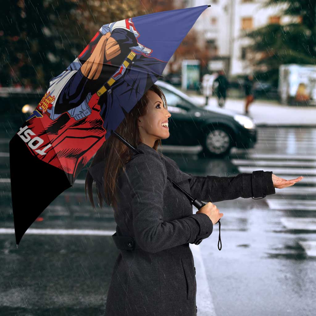 All Might My Hero Academia Umbrella Red and Blue Theme - The Mazicc