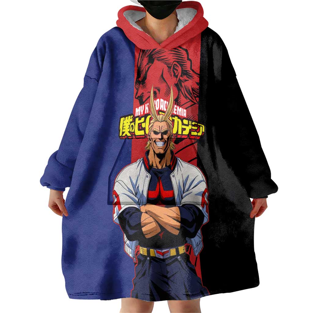All Might My Hero Academia Wearable Blanket Hoodie Red and Blue Theme - The Mazicc