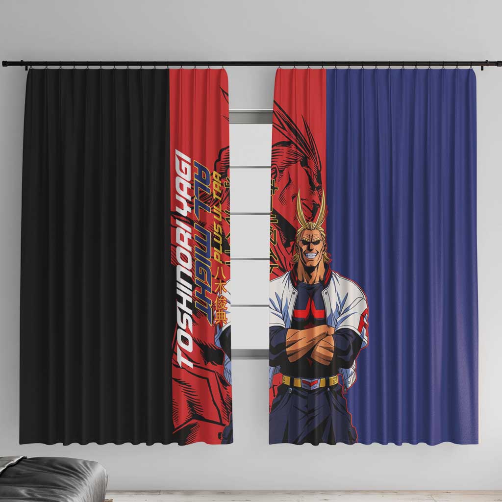 All Might My Hero Academia Window Curtain Red and Blue Theme - The Mazicc