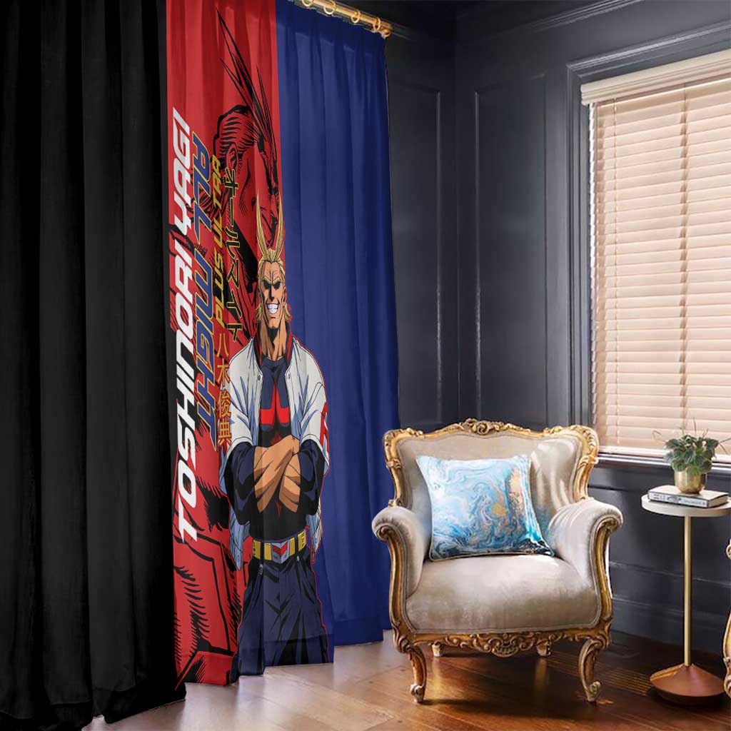 All Might My Hero Academia Window Curtain Red and Blue Theme - The Mazicc