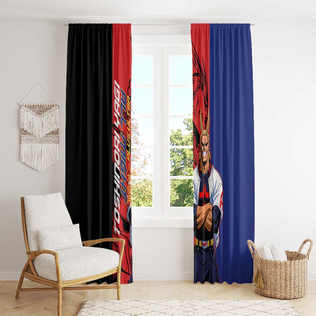 All Might My Hero Academia Window Curtain Red and Blue Theme - The Mazicc