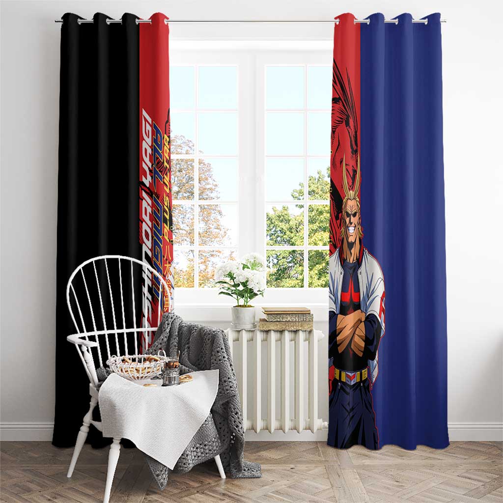 All Might My Hero Academia Window Curtain Red and Blue Theme - The Mazicc