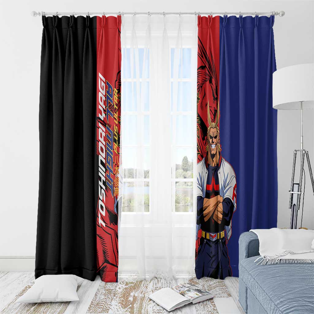 All Might My Hero Academia Window Curtain Red and Blue Theme - The Mazicc