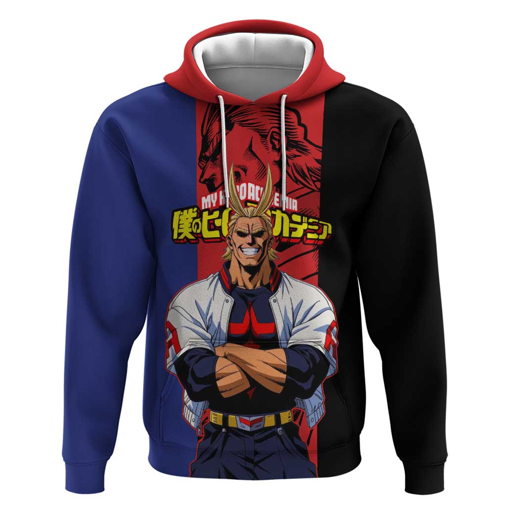 All Might My Hero Academia Zip Hoodie Red and Blue Theme - The Mazicc