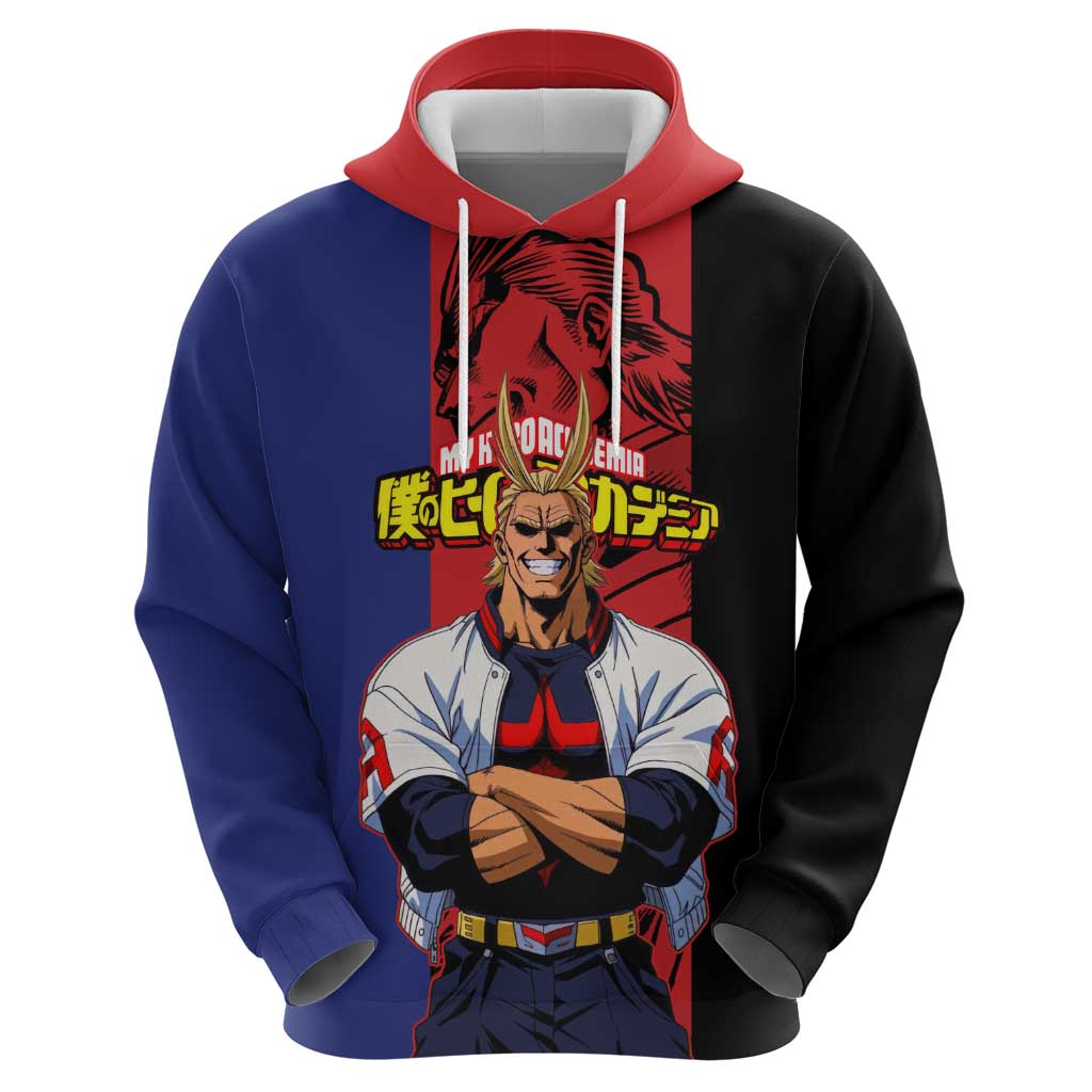 All Might My Hero Academia Zip Hoodie Red and Blue Theme - The Mazicc