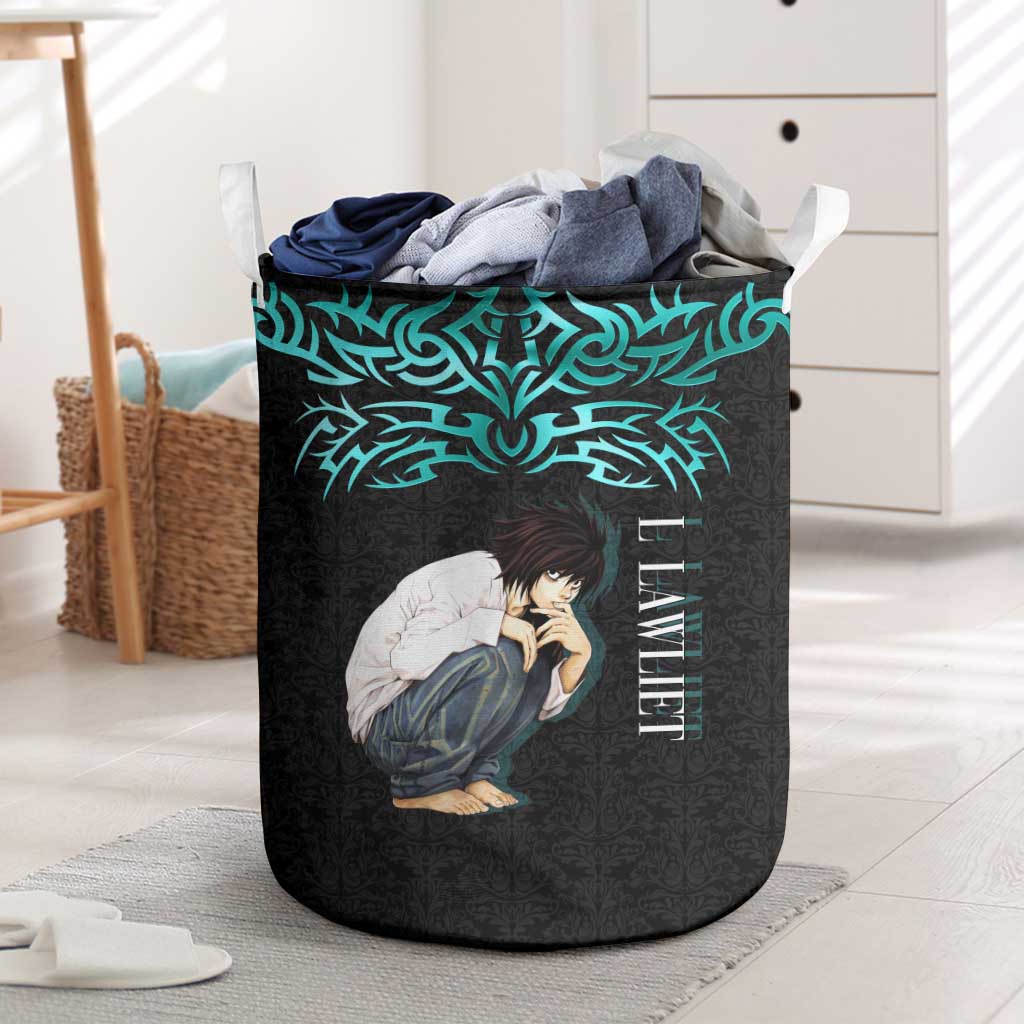 L Lawliet Death Note Laundry Basket Tribal Anime Fusion Style