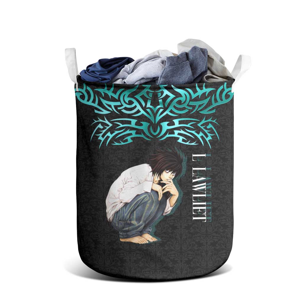 L Lawliet Death Note Laundry Basket Tribal Anime Fusion Style