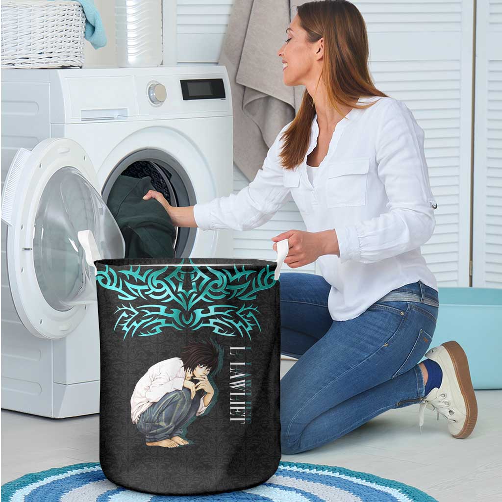 L Lawliet Death Note Laundry Basket Tribal Anime Fusion Style
