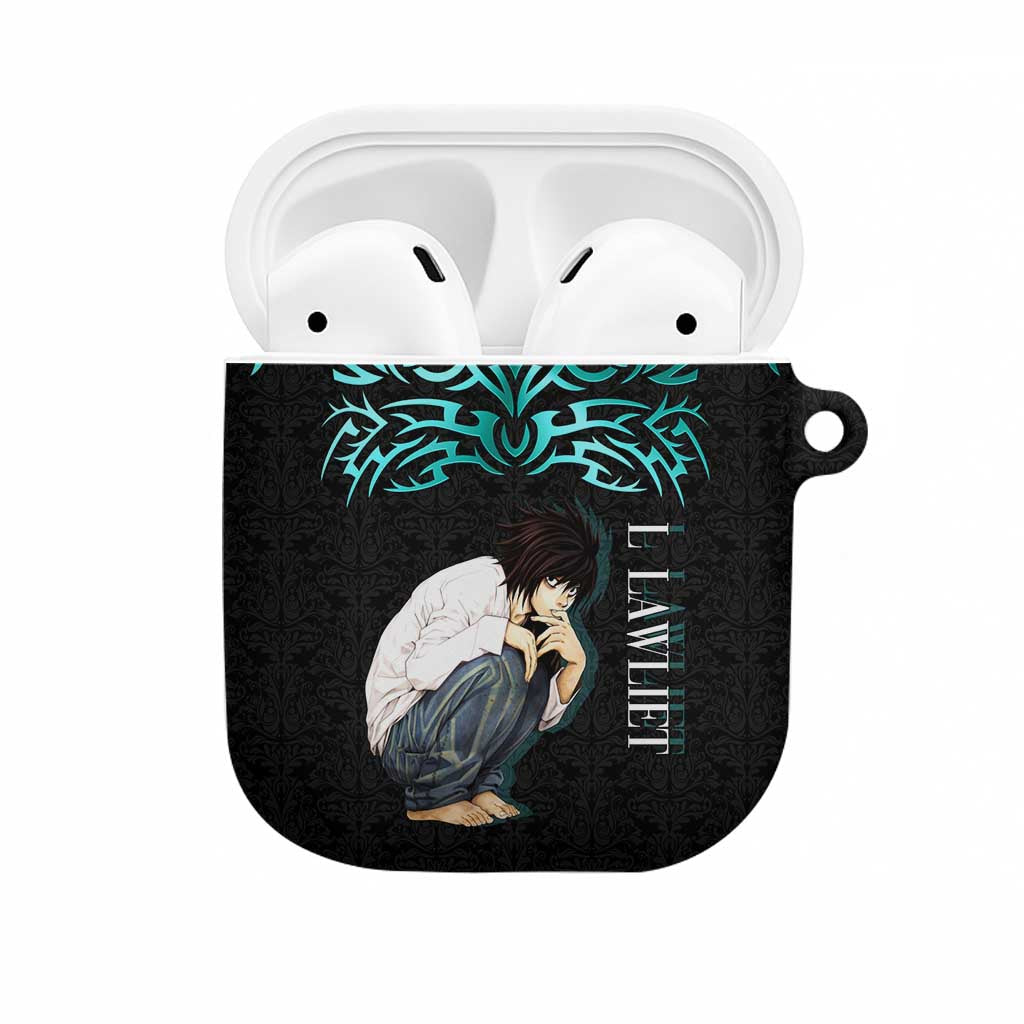 L Lawliet Death Note AirPods Case Tribal Anime Fusion Style