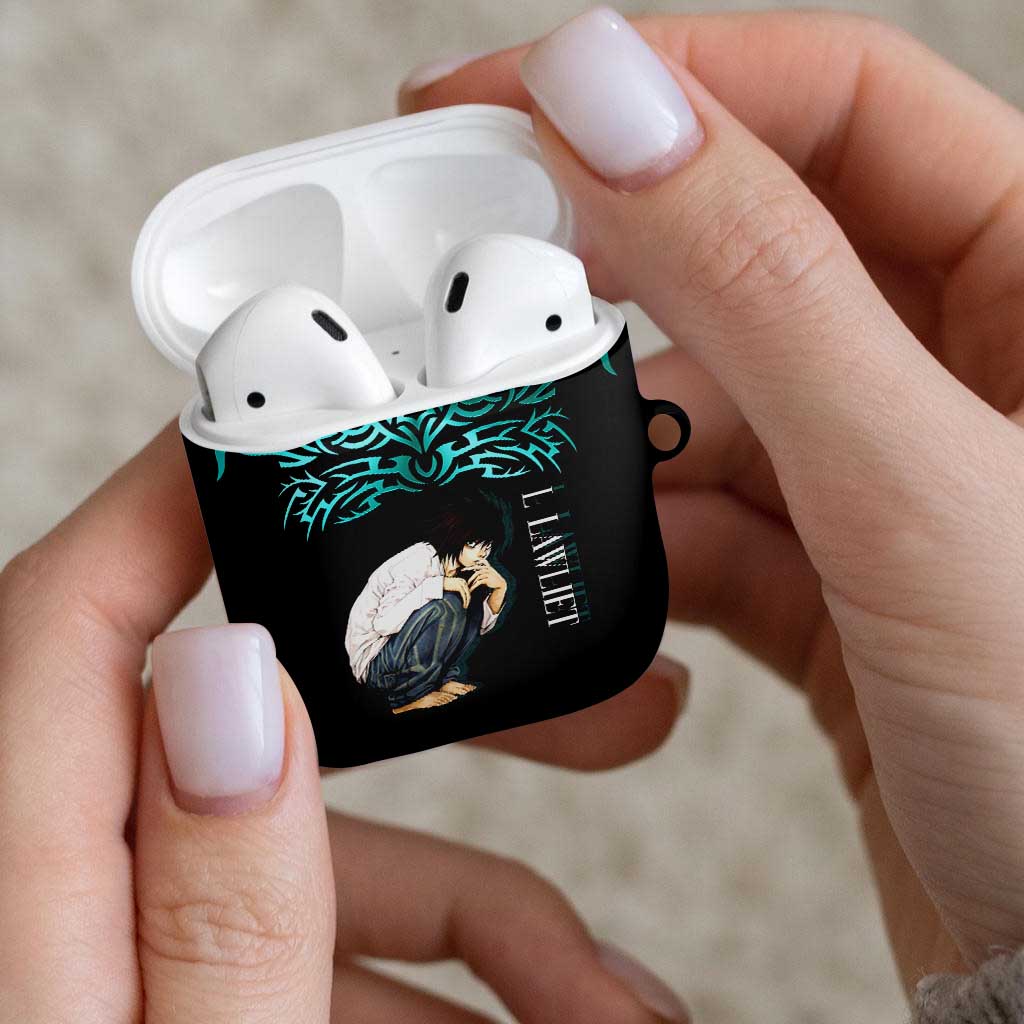 L Lawliet Death Note AirPods Case Tribal Anime Fusion Style
