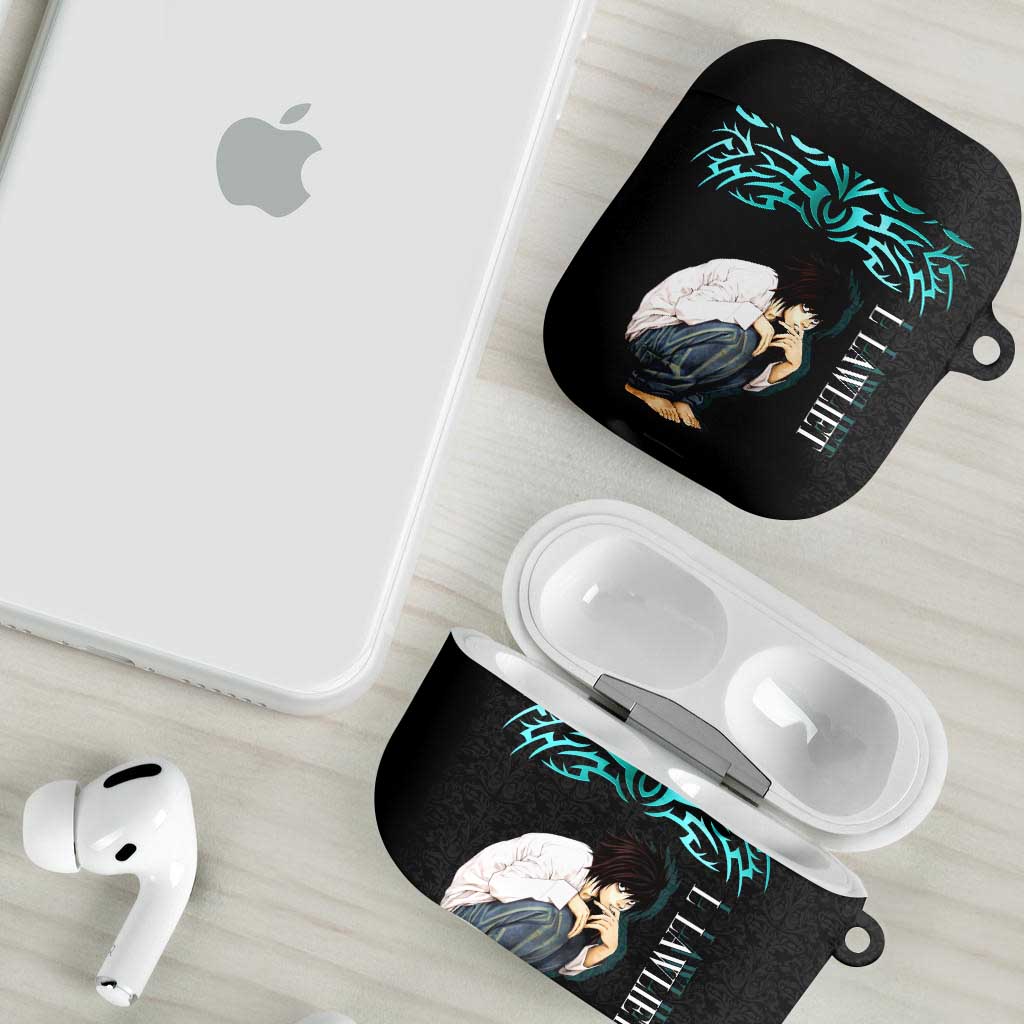 L Lawliet Death Note AirPods Case Tribal Anime Fusion Style