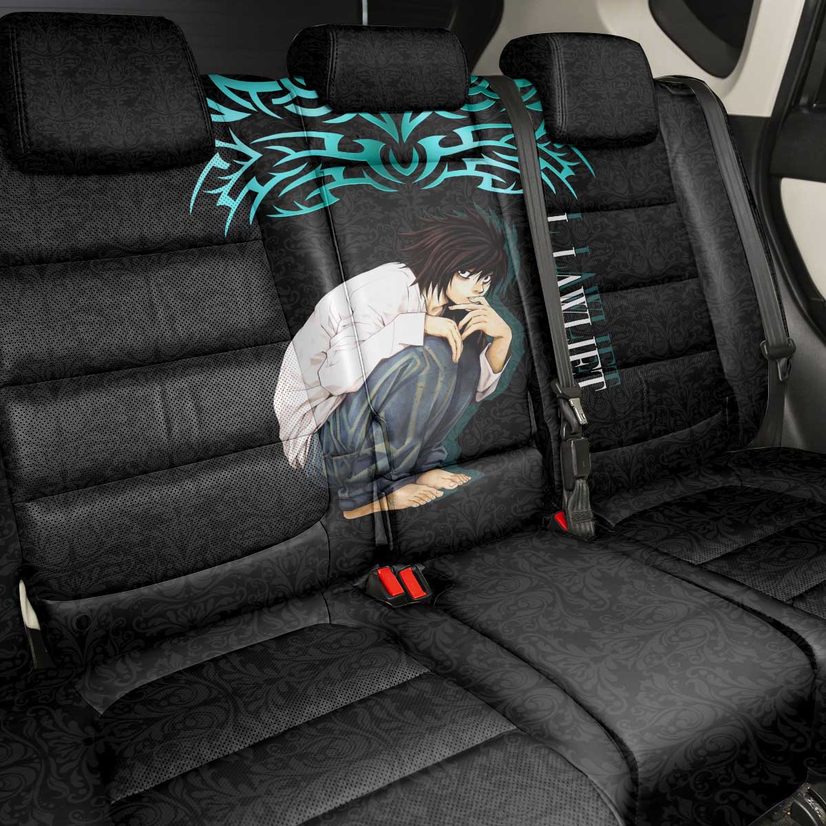 L Lawliet Death Note Back Car Seat Cover Tribal Anime Fusion Style