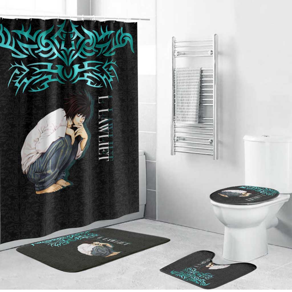 L Lawliet Death Note Bathroom Set Tribal Anime Fusion Style