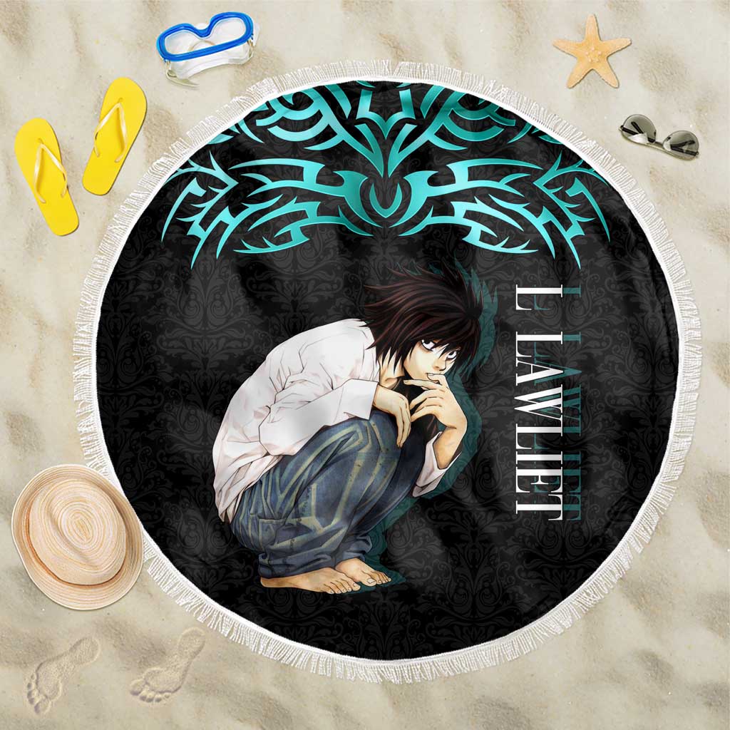 L Lawliet Death Note Beach Blanket Tribal Anime Fusion Style