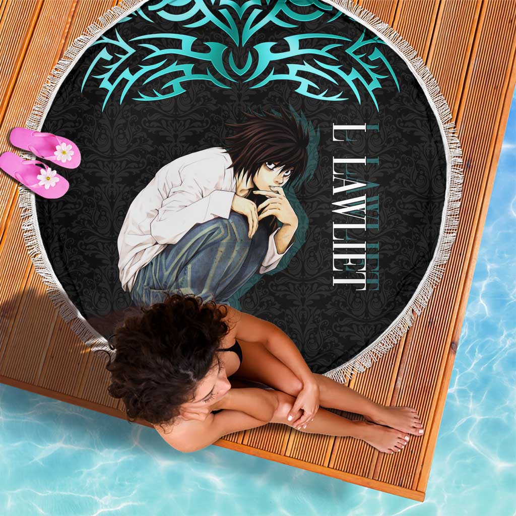 L Lawliet Death Note Beach Blanket Tribal Anime Fusion Style